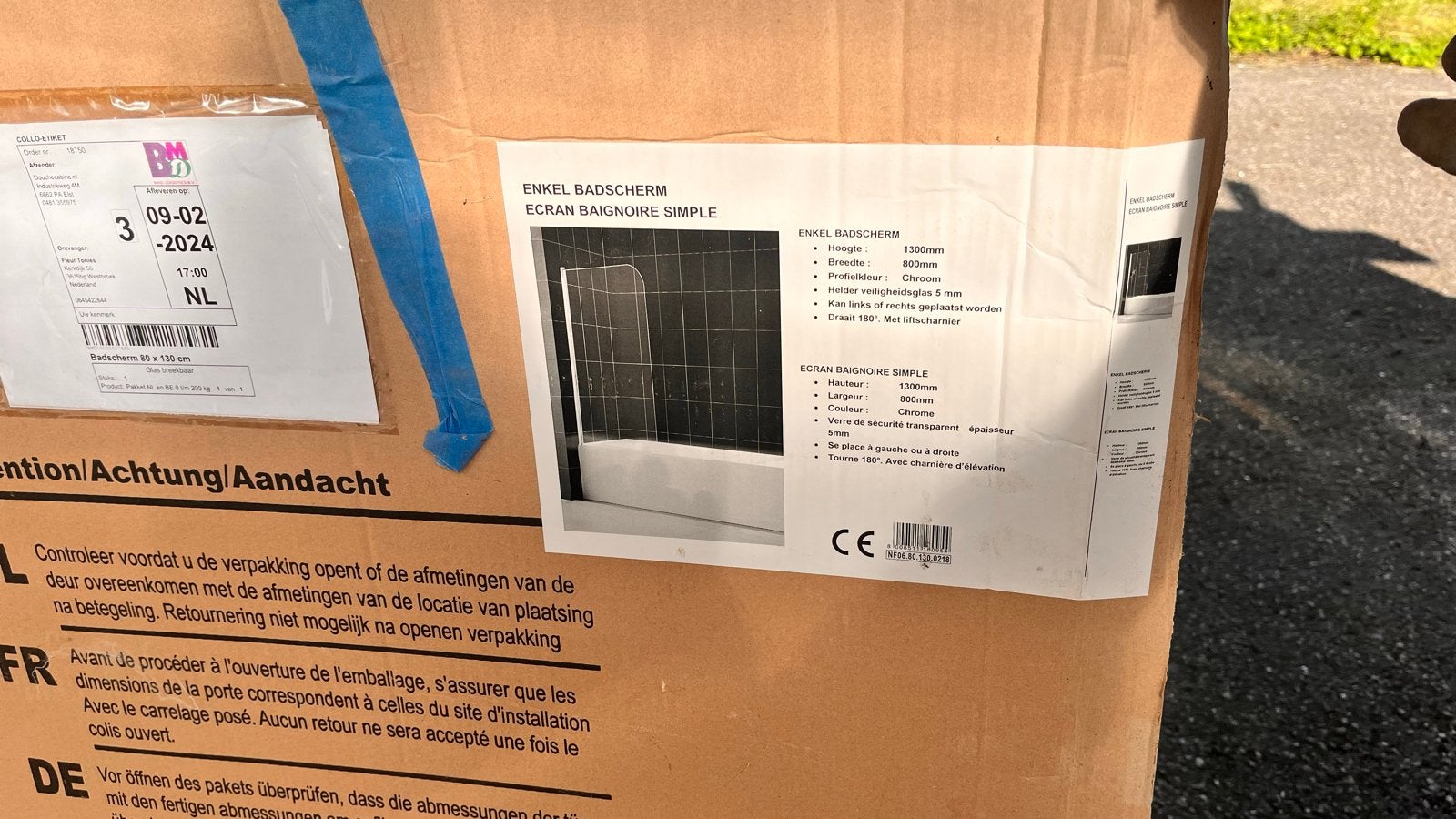 Nieuw Enkel Badscherm - Douchewand voor Bad, Ophalen, Nieuw, Met bad