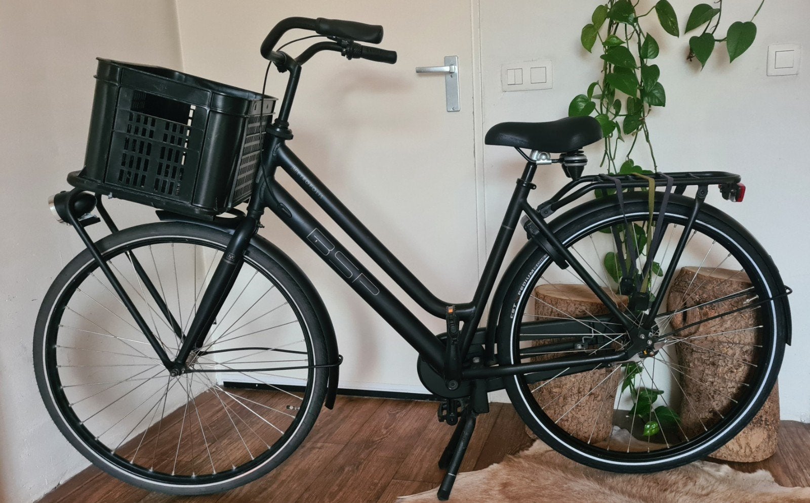 Matzwarte BSP Metropolis Damesfiets || Transportfiets || N3!, Terugtraprem, Versnellingen, Zo goed als nieuw, 50 tot 53 cm