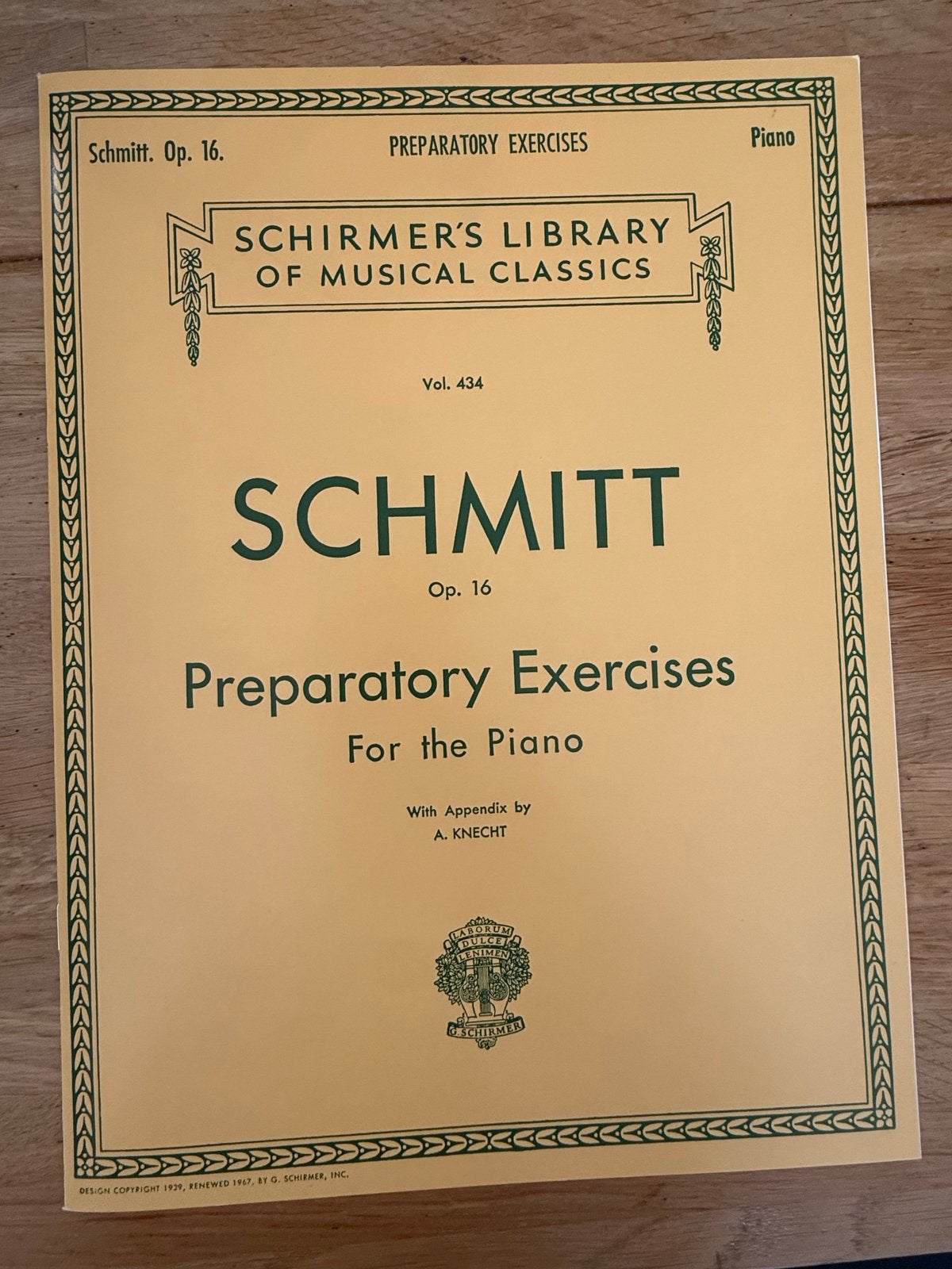 Schmitt Op. 16 Preparatory Exercises for the Piano, Klassiek, Les of Cursus, Ophalen of Verzenden, Zo goed als nieuw