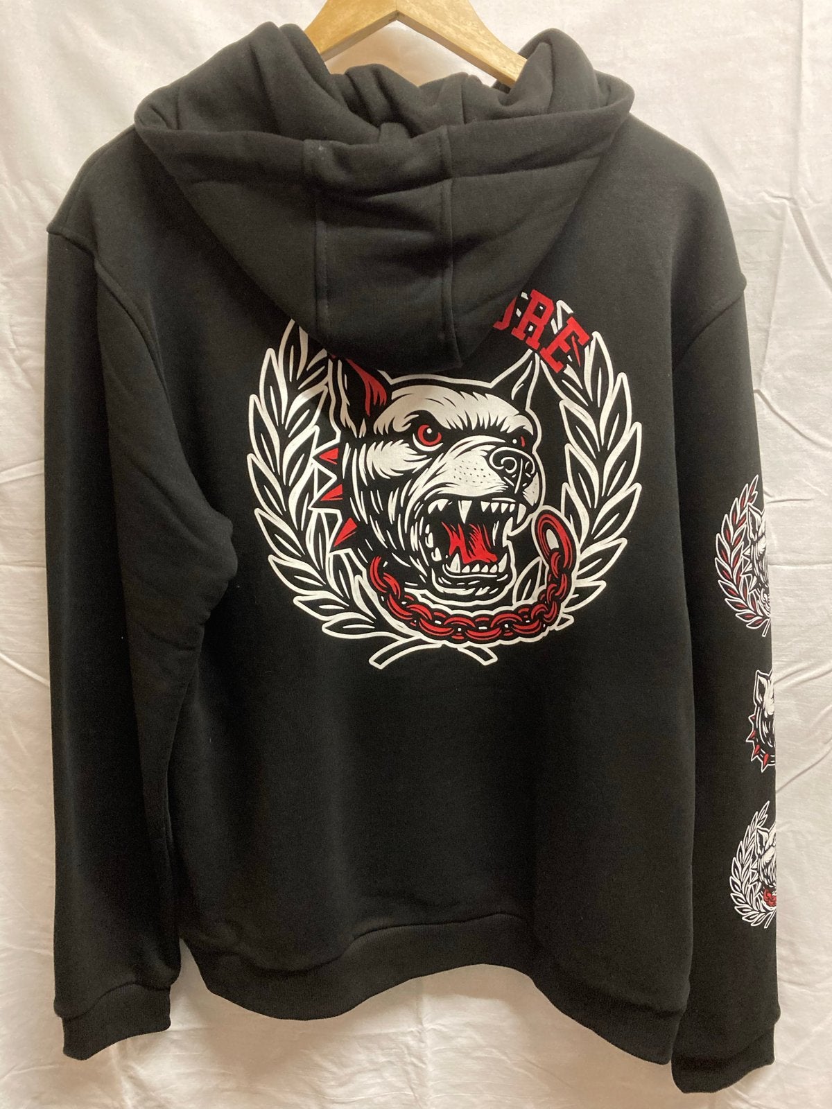 Hardcore hoodie XL zwart met pitbull print, Verzenden, Nieuw