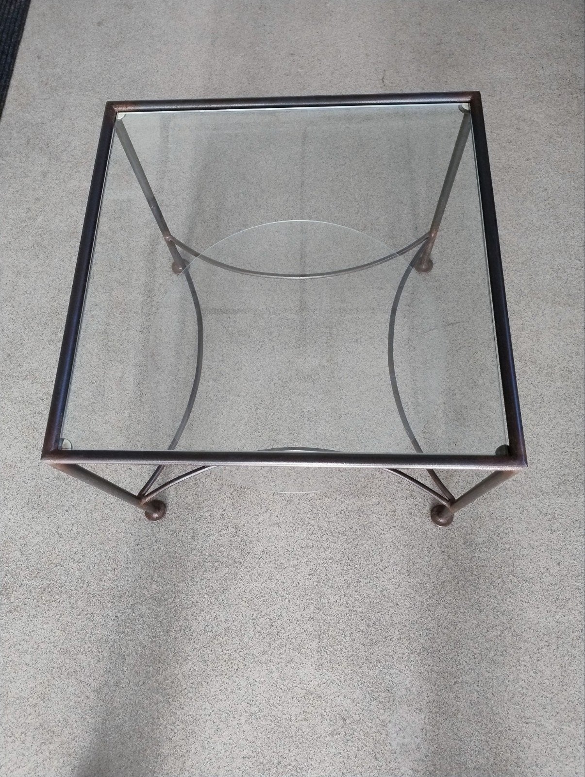 glazen bijzettafel, Minder dan 55 cm, Vierkant, Glas, Ophalen
