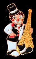 Eiffeltoren met clown pin, Verzenden, Nieuw, Stad of Land, Speldje of Pin