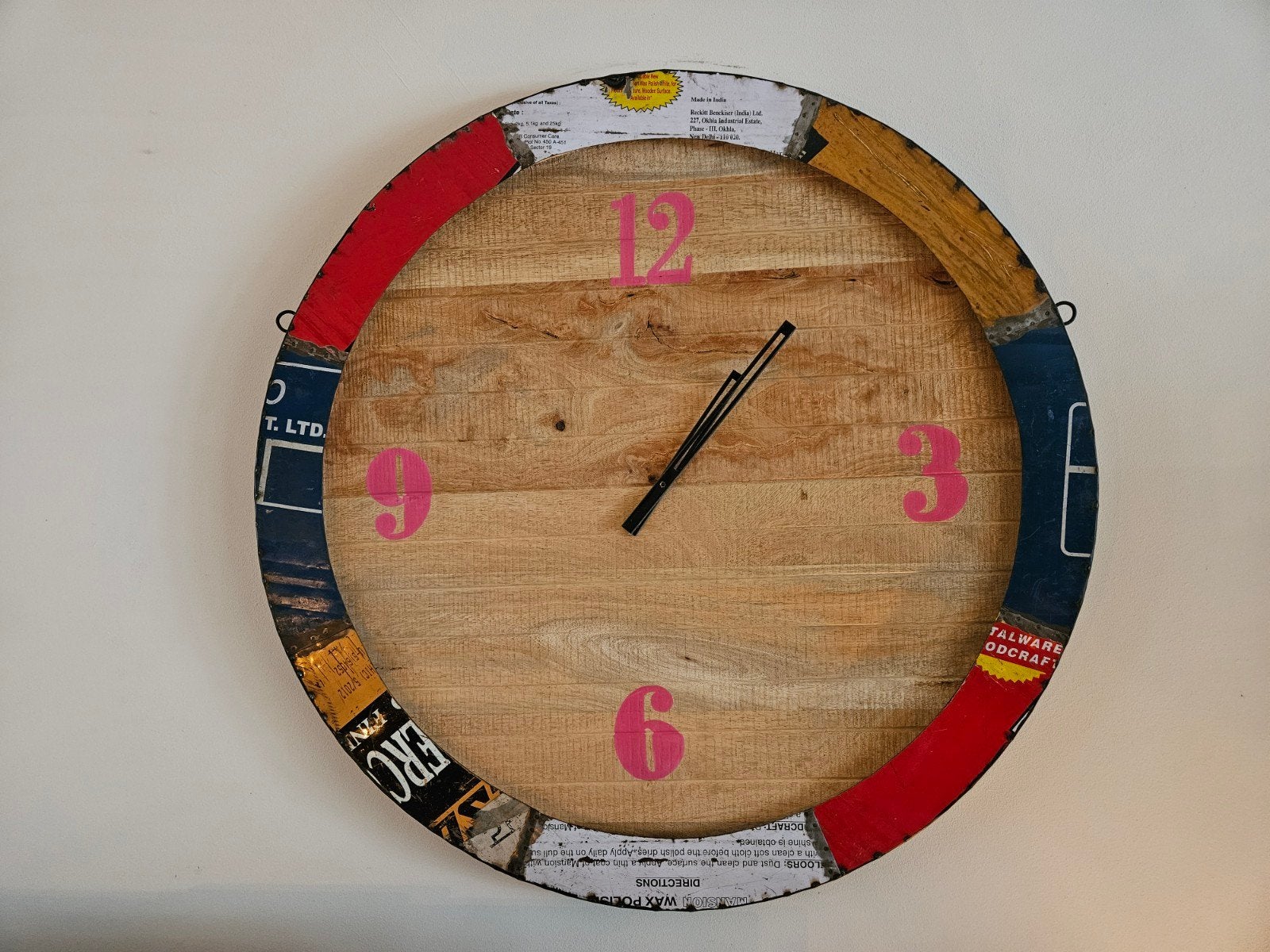 Leuke wandklok 80x80cm - Werkt goed, Ophalen, Analoog, Wandklok, Gebruikt