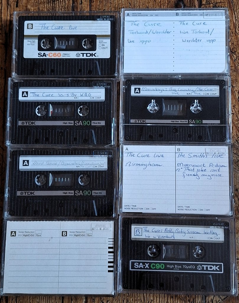 Set van 8 (live) cassettes THE CURE, Ophalen of Verzenden, Gebruikt, Rock en Metal, 2 t/m 25 bandjes