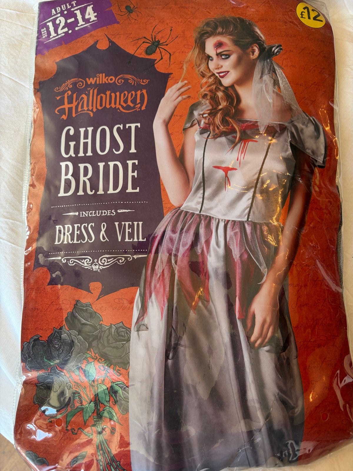 (Nieuw) Ghost Bride Kostuum - Jurk & Sluier (Maat 12-14), Hobby en Vrije tijd, Ophalen of Verzenden, Nieuw, Pak of Jurk