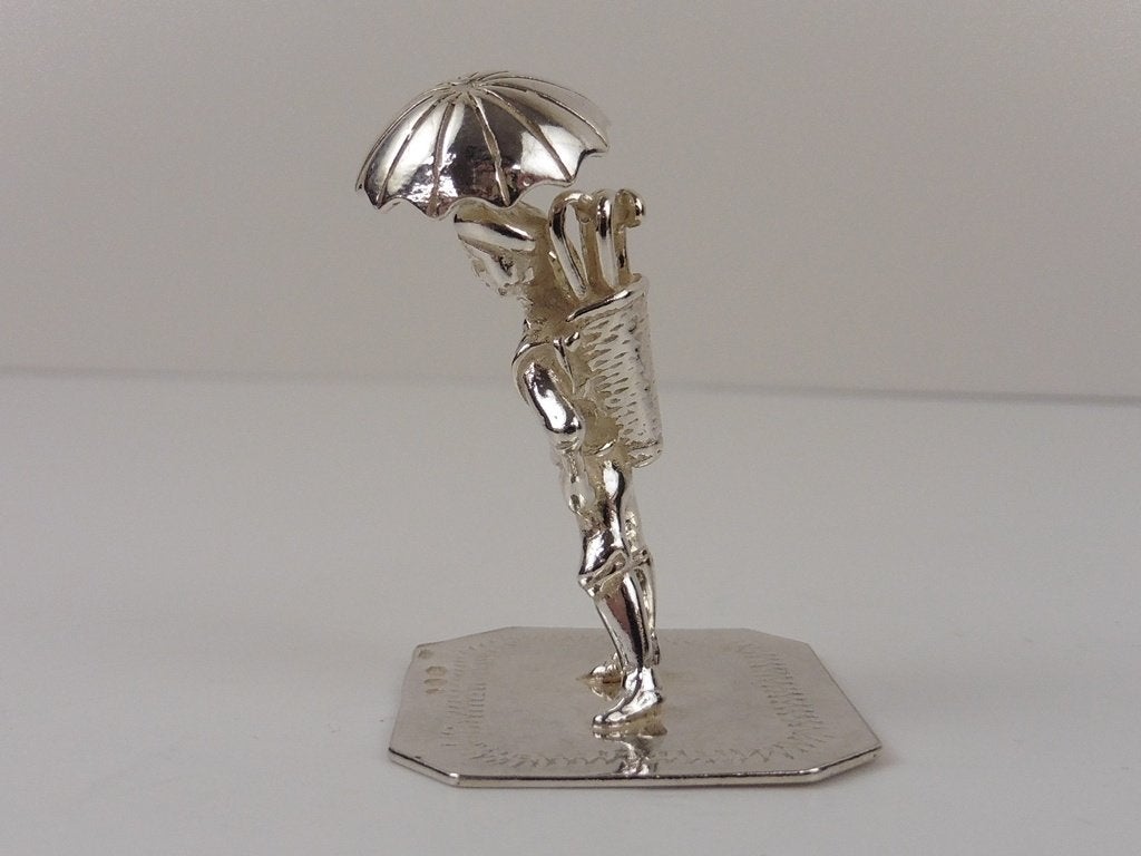 Zilveren miniatuur Parapluverkoper                      Z183, Antiek en Kunst, Ophalen of Verzenden, Zilver