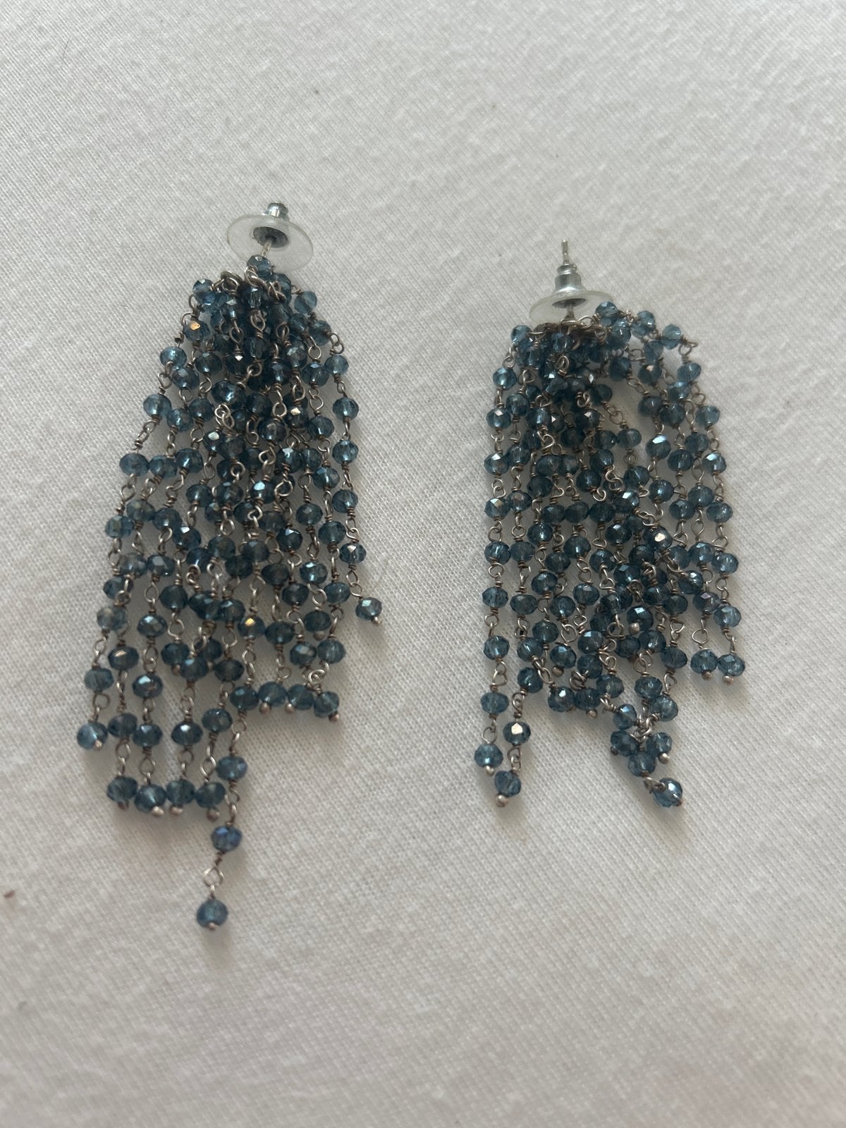 Blauwe oorbellen Miccy’s, Overige materialen, Gebruikt, Blauw, Ophalen of Verzenden