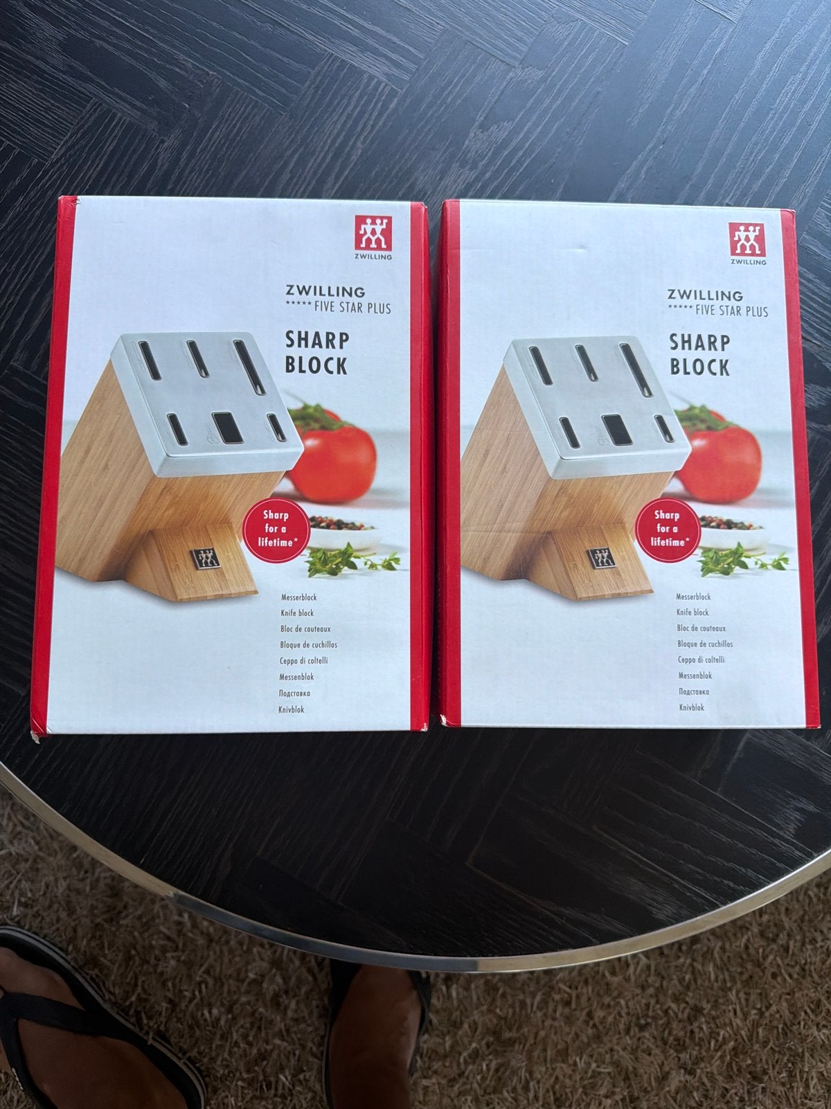 ZWILLING FIVE STAR PLUS SHARP BLOCK Messenblok (2 stuks), Overige typen, Hout, Nieuw, Ophalen of Verzenden