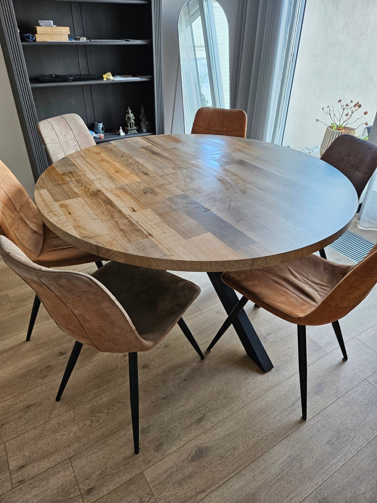 Ronde eethoek, zgan, Huis en Inrichting, Ophalen, Gebruikt, Rond, Vijf personen of meer