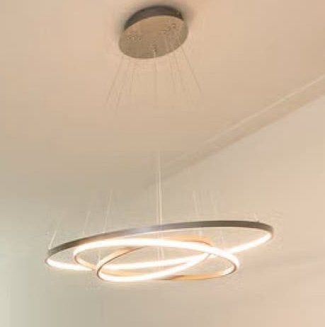 LED Hanglamp met Drie Ringen, Ophalen, Zo goed als nieuw, Kunststof, Overige fittingen