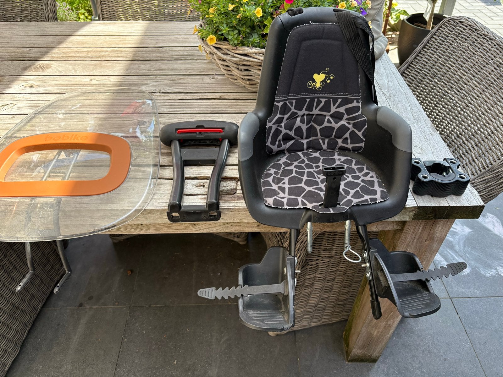 Bobike voorzitje met windscherm en bevestiging, Ophalen, Voorzitje, 0 t/m 13 kg, Gebruikt