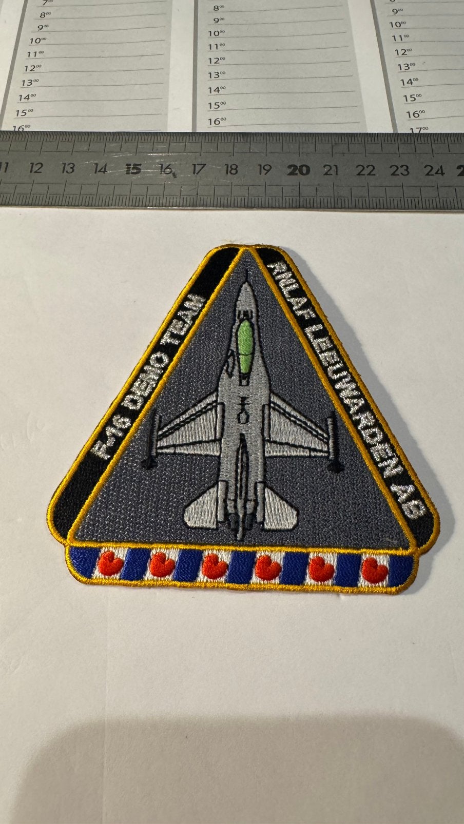 Patch F-16 solo display leeuwarden 323 322 squadron, Ophalen of Verzenden, Luchtmacht, Nederland, Embleem of Badge