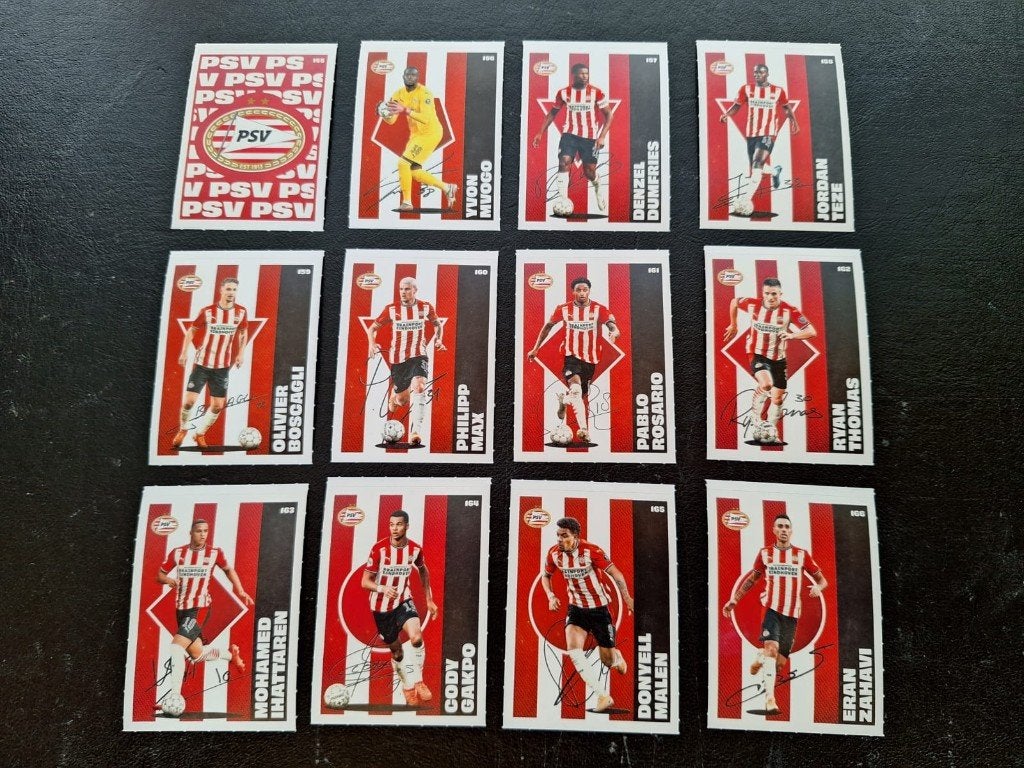 Complete set stickers PSV Eindhoven 2020-21, Verzamelen, Ophalen of Verzenden, Zo goed als nieuw, PSV, Poster, Plaatje of Sticker
