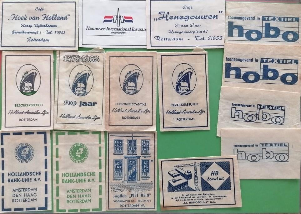 Rotterdam gesorteerd op H 875, Verzamelen, Suikerzakjes, Verzenden