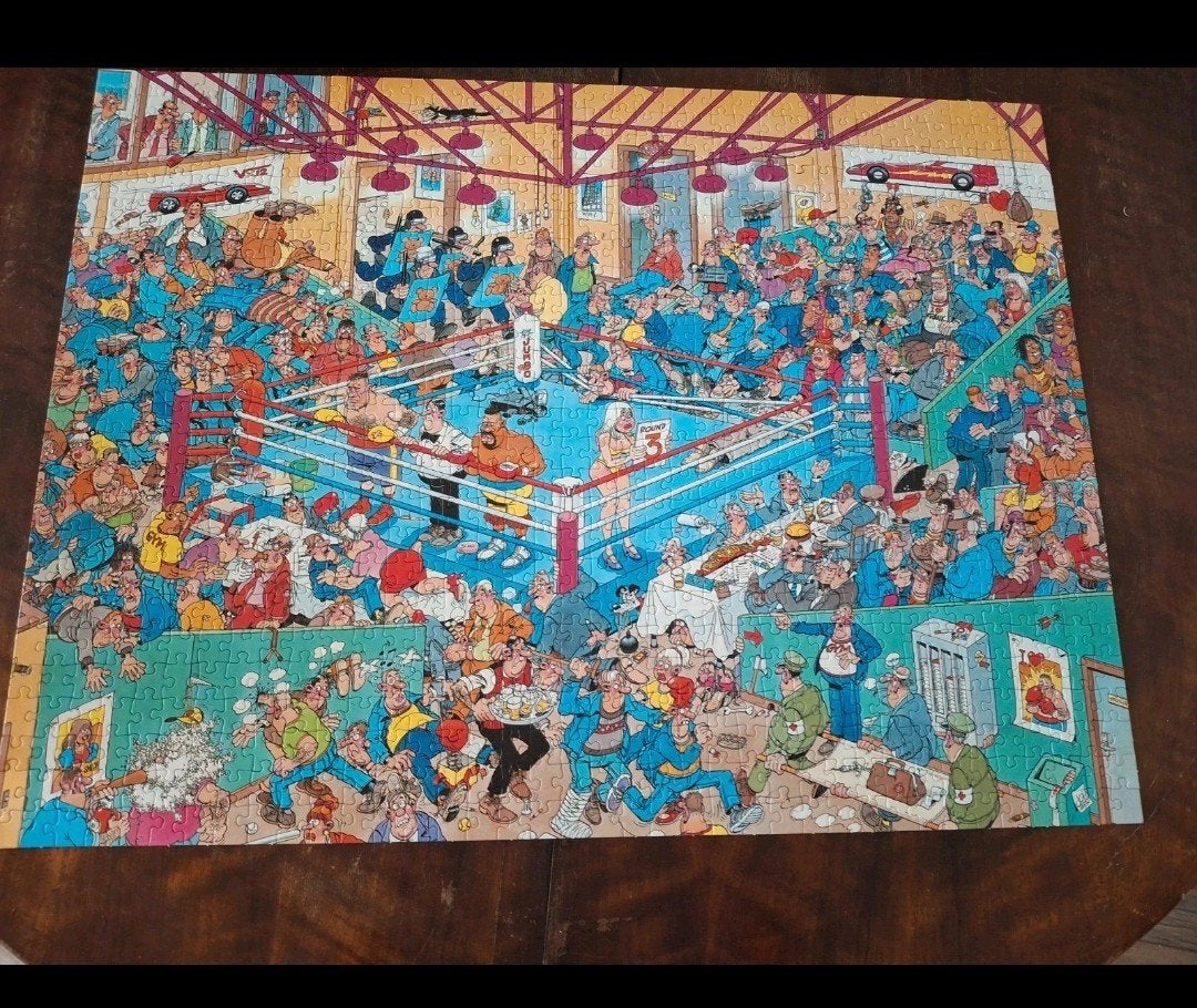 Jan van Haasteren Boxing Match 950 stukjes, Hobby en Vrije tijd, Denksport en Puzzels, Ophalen of Verzenden, 500 t/m 1500 stukjes
