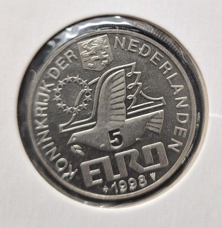 5 euro 1998 Nederland Maarten .h. Tromp  Eurovogel serie, Postzegels en Munten, Verzenden, Koningin Beatrix, Euro's, Losse munt
