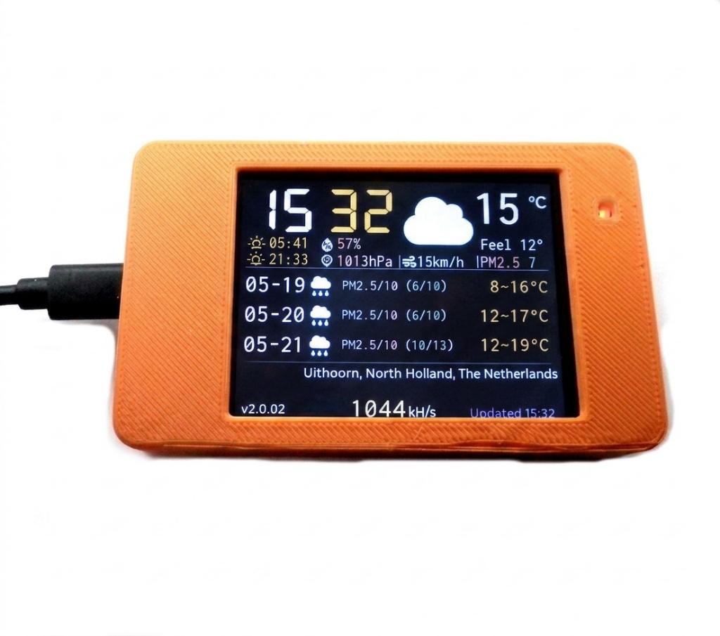 BTC Miner Smart Weerstation Bureauklok Crypto Ticker NIEUW, Ophalen of Verzenden, Nieuw, NerdMiner V2