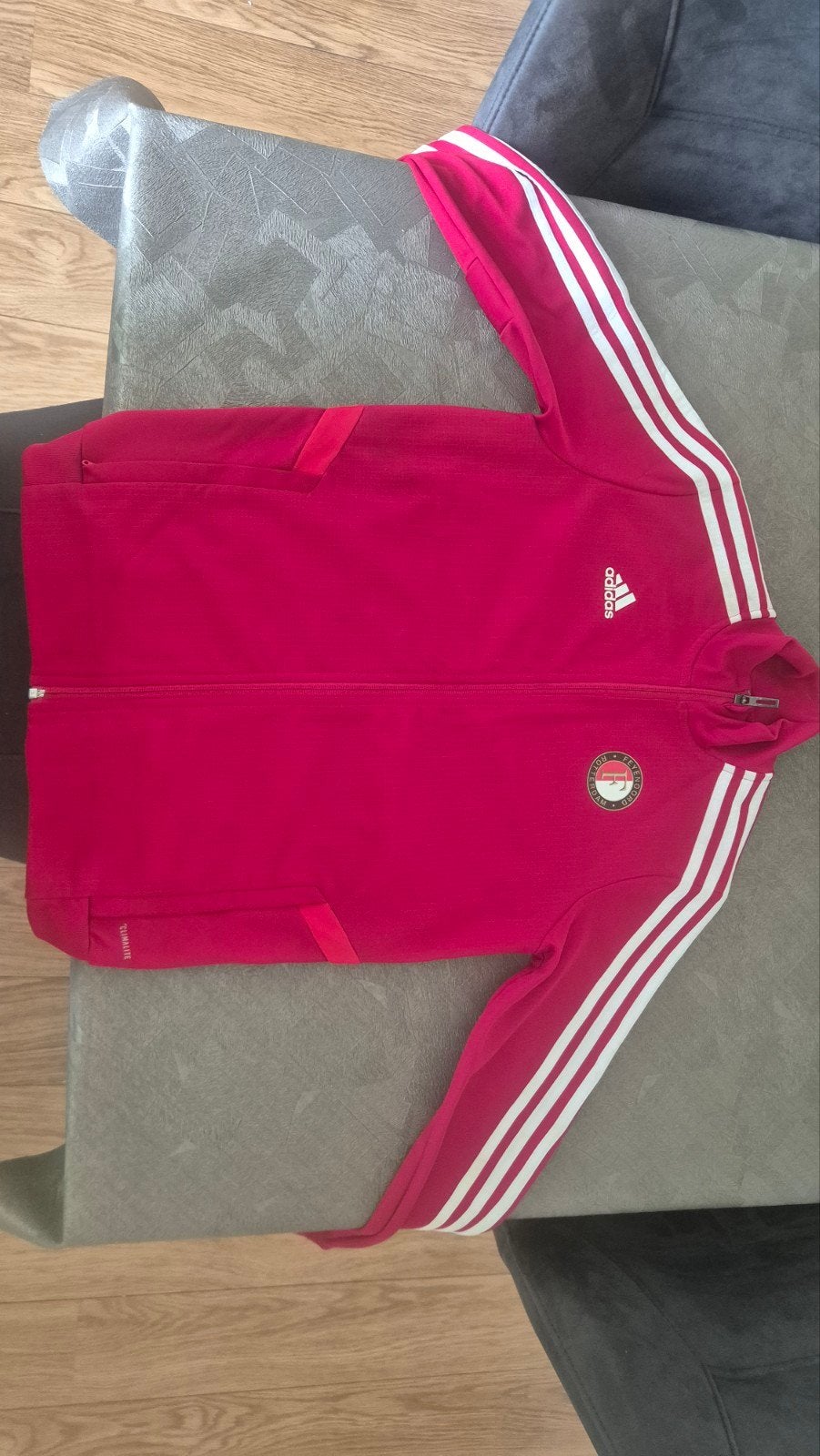 Officieel Adidas Feyenoord trainingsjack rood maat 152, Adidas, Jongen of Meisje, Trui of Vest, Ophalen of Verzenden