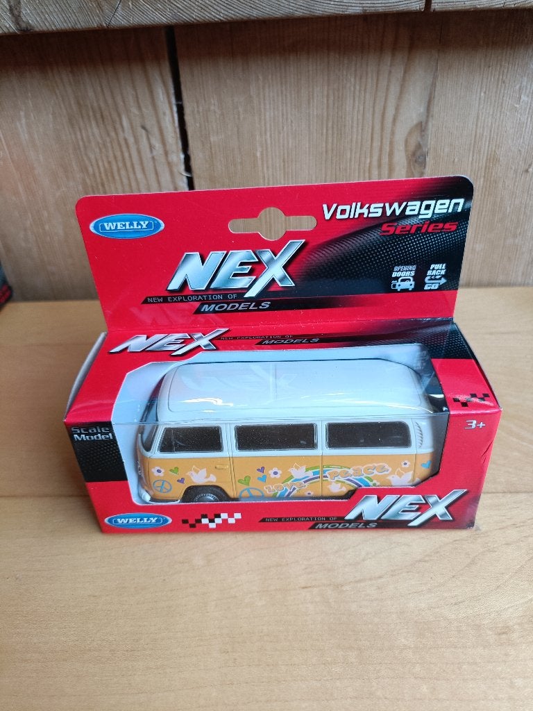 Welly VW T2 Bus Love en Peace, Ophalen of Verzenden, Nieuw, Auto, Overige merken