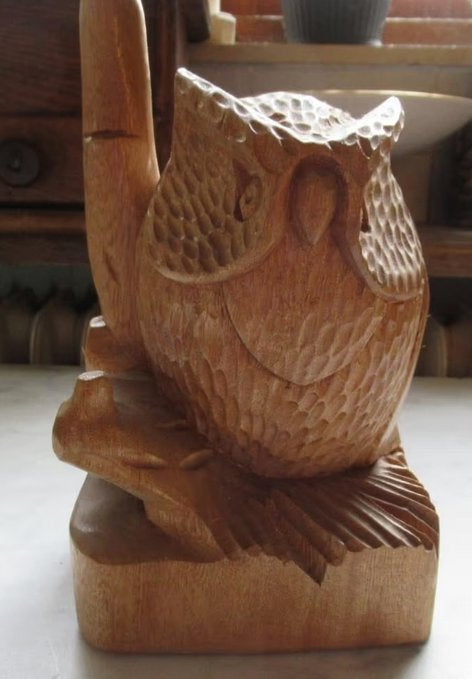 Uil(skuiken), uit één stuk hout gesneden, Houtsnijwerk, Ophalen of Verzenden, 20 - 50 cm, Hout
