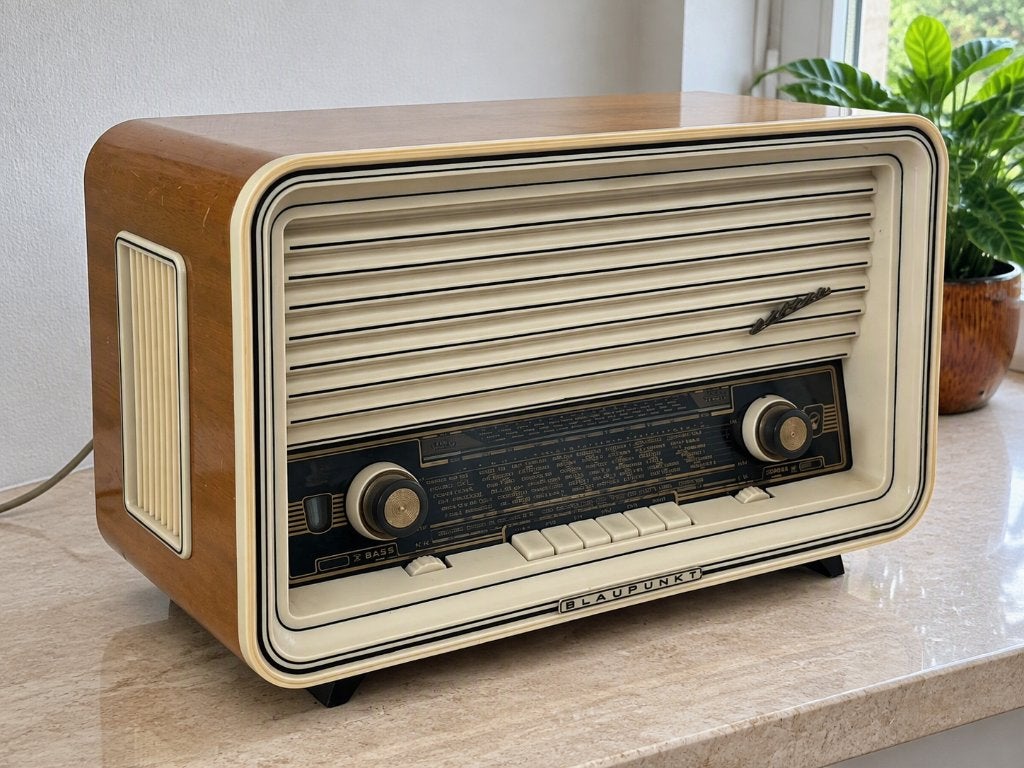 Oude Blaupunkt radio met houten kast, Ophalen, Gebruikt, Radio
