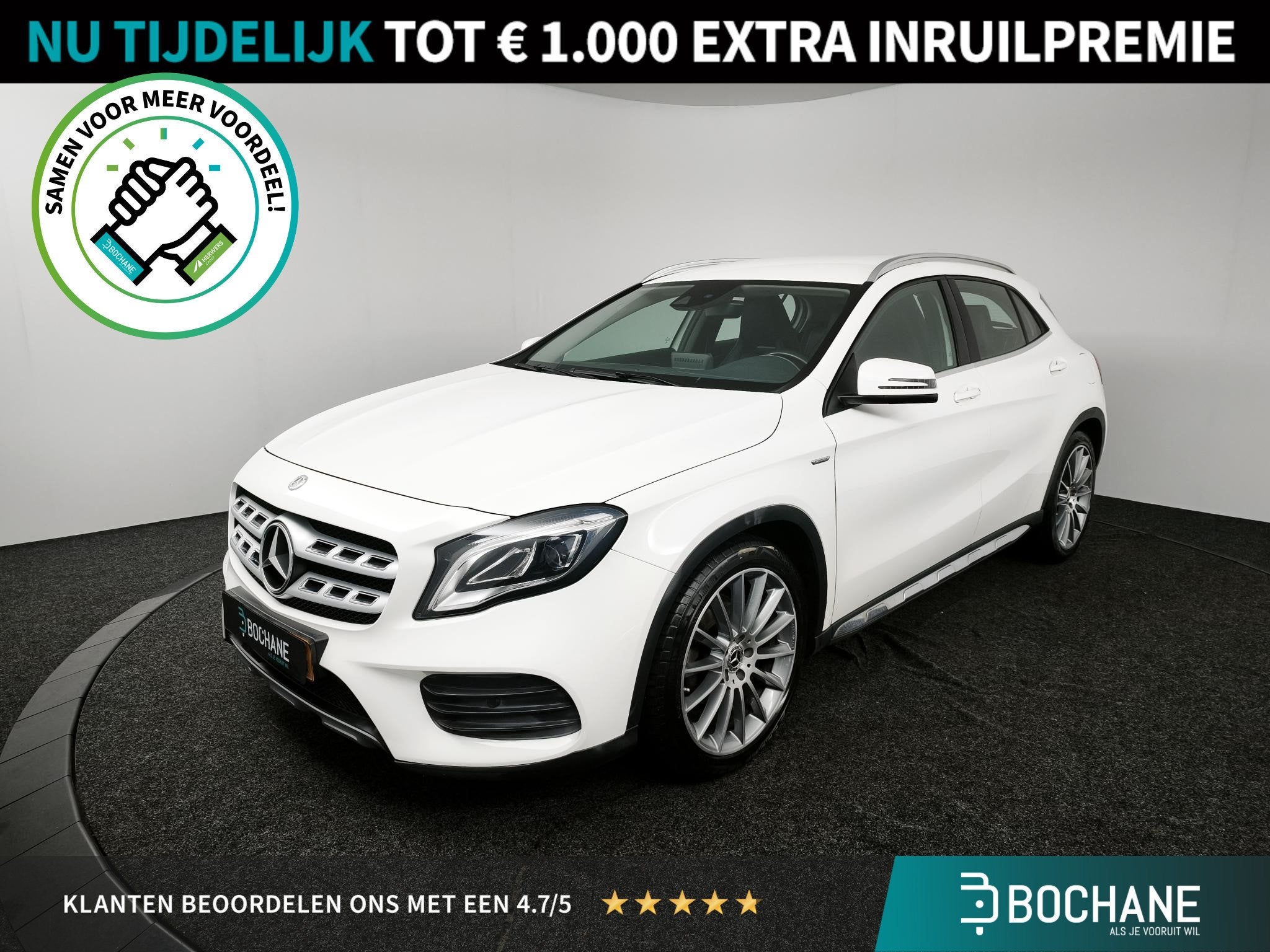 Mercedes-Benz GLA-klasse 200 Business | Trekhaak | Achteruit, Auto's, 15 km/l, Gebruikt, 715 kg, Wit