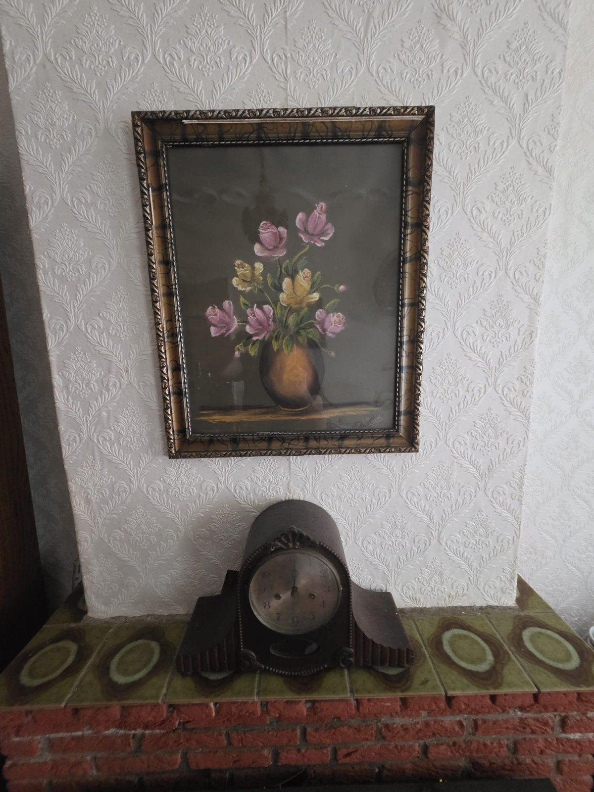 Oude houten schouwklok – vintage pendule, Antiek en Kunst, Antiek | Klokken, Ophalen of Verzenden