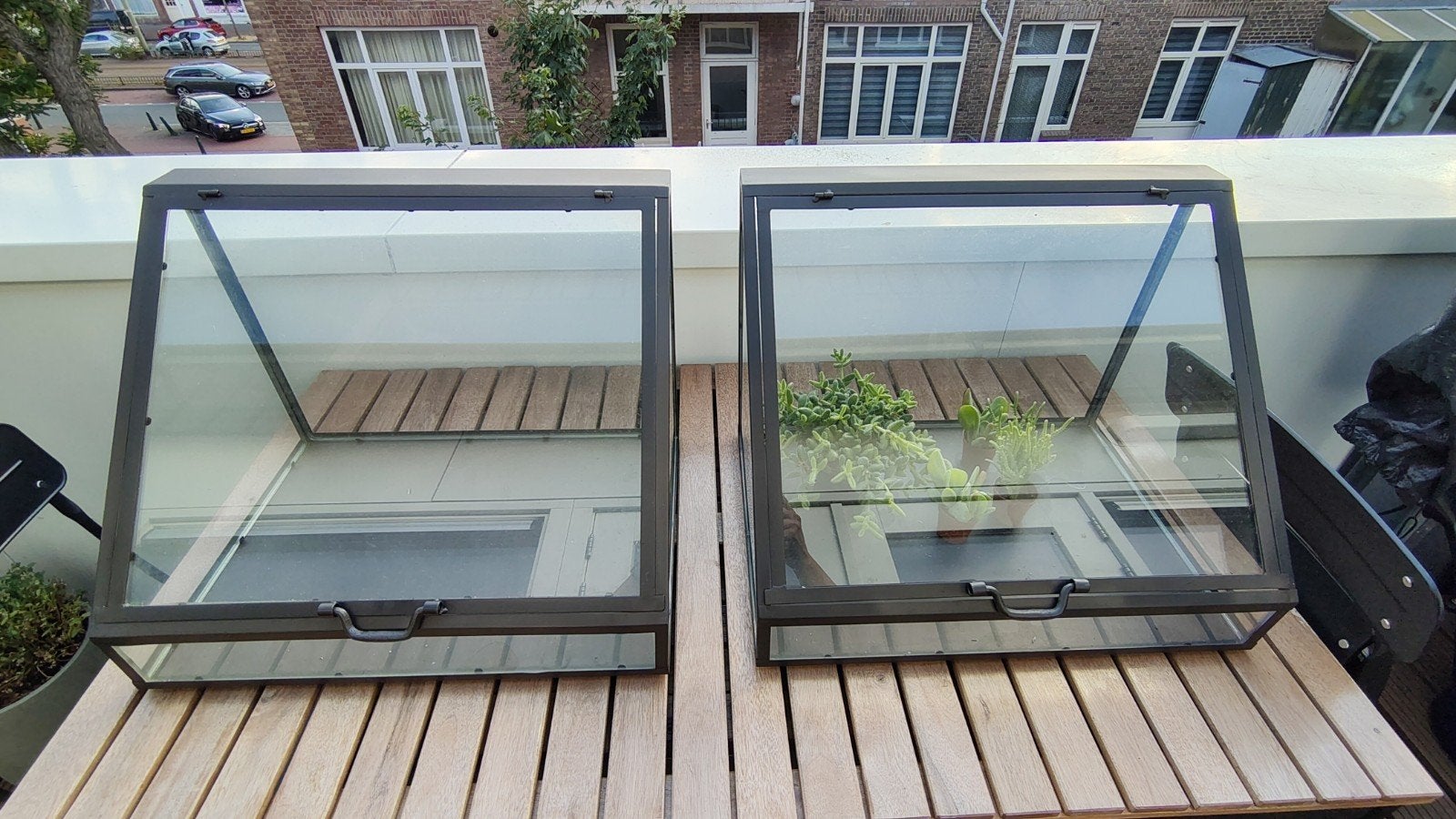 2 glazen kweekkassen / mini-kassen – €150 voor set, Tuin en Terras, Ophalen, Glas