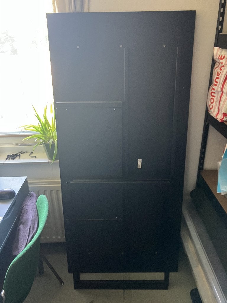 Obegransad Bureau, Ophalen, Zwart, 160 cm, Demontabel