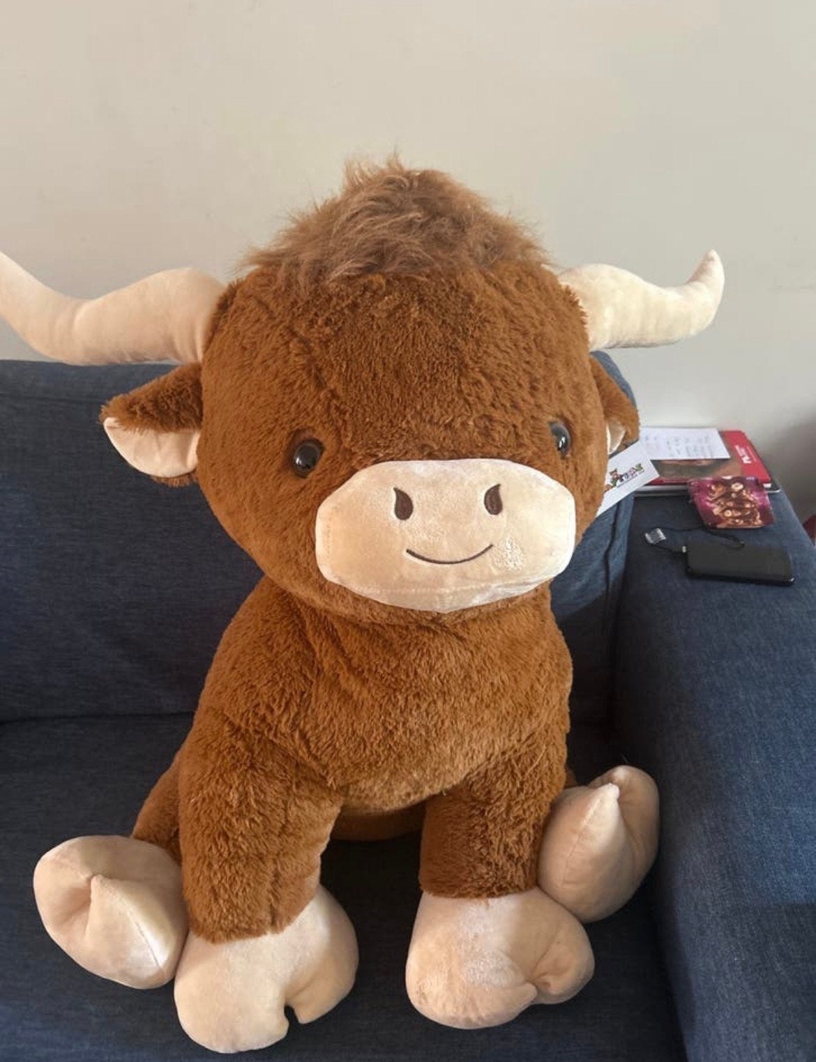 Grote knuffel stier - Zo goed als nieuw, Ophalen, Overige typen, Zo goed als nieuw, Middelgroot (20 tot 80 cm)