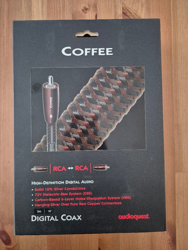 Audioquest Digital Coax Coffee (3m), Audio, Tv en Foto, Audiokabels en Televisiekabels, Ophalen of Verzenden, Zo goed als nieuw