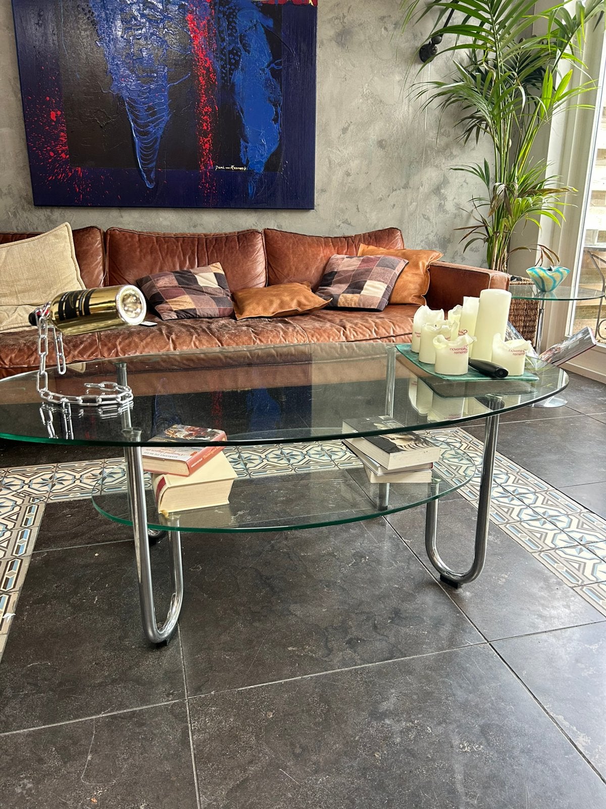 Gispen stijl salontafel, Ophalen, 100 tot 150 cm, 50 tot 100 cm, Zo goed als nieuw