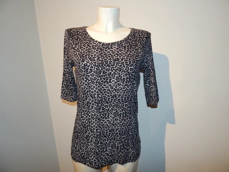 Marccain shirt jaguar print natuurlijke tinten fijne stof N5, Overige kleuren, Verzenden, Maat 42/44 (L), Zo goed als nieuw