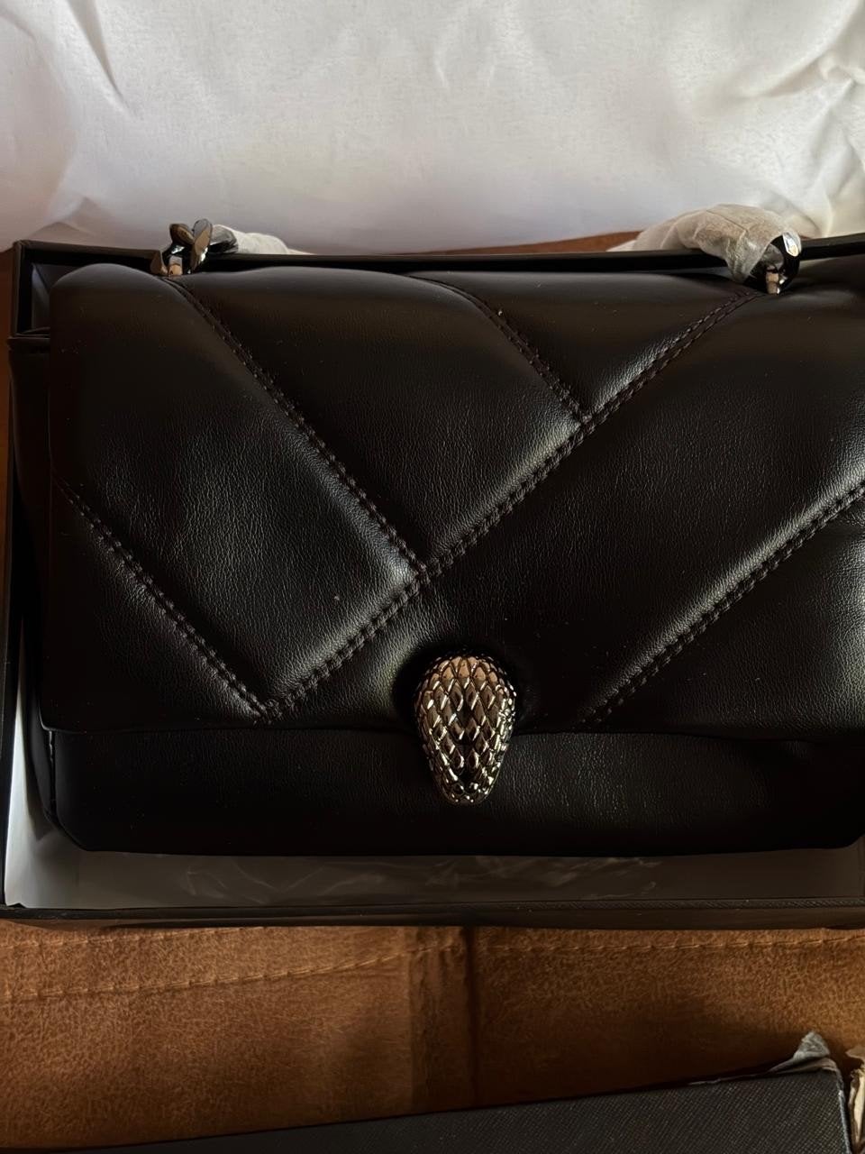 Top Handle Shoulder bag Bulgari Serpenti Leather, Ophalen of Verzenden, Nieuw, Zwart, Schoudertasje