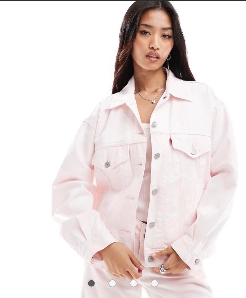 LEVI’S LEVIS PASTEL ROZE TRUCKER JACKET JAS JASJE MAAT S, Ophalen of Verzenden, Zo goed als nieuw, Maat 36 (S), Roze