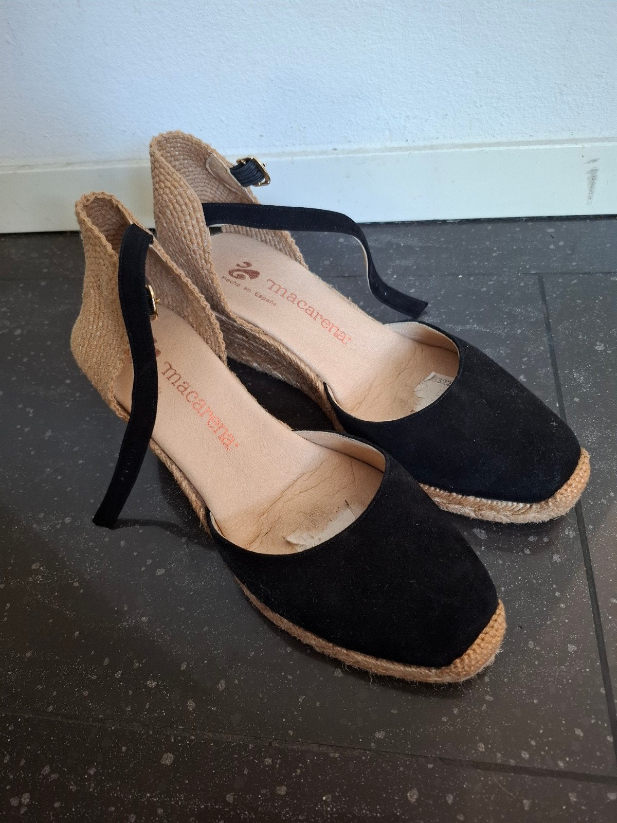 Macarena Espadrilles - Zwart met jute sleehak, Ophalen, Zwart, Nieuw, Espadrilles of Moccasins