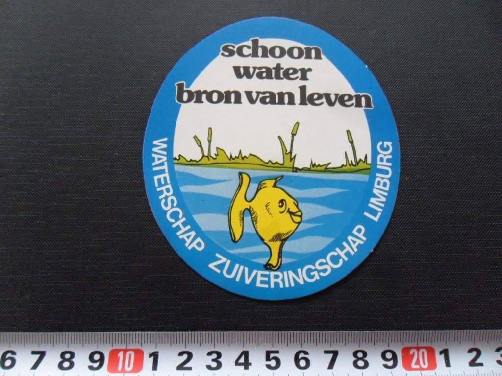 sticker Waterschap Zuiveringschap Limburg  BLAUW *, Ophalen, Zo goed als nieuw