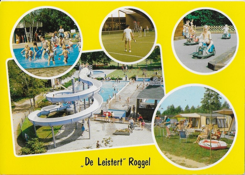 Roggel camping de leistert gelopen ansichtkaart ( a609 ), Ophalen of Verzenden, 1980 tot heden, Gelopen