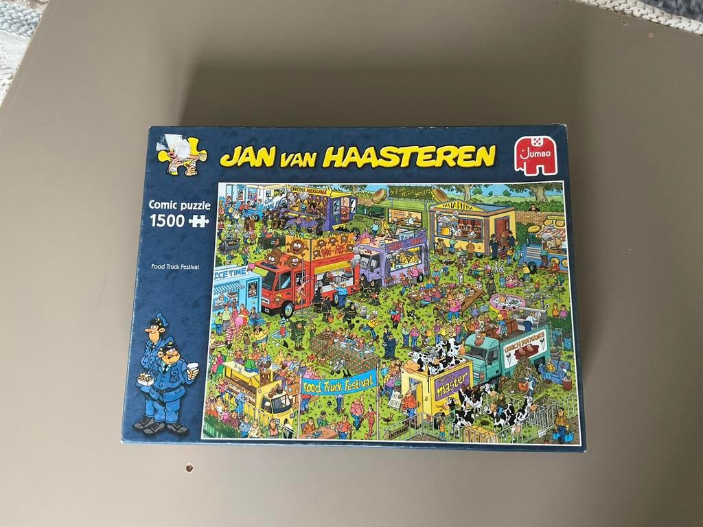 Jan van Haasteren - Food Truck Festival -  1500, Ophalen of Verzenden, 500 t/m 1500 stukjes, Zo goed als nieuw, Legpuzzel