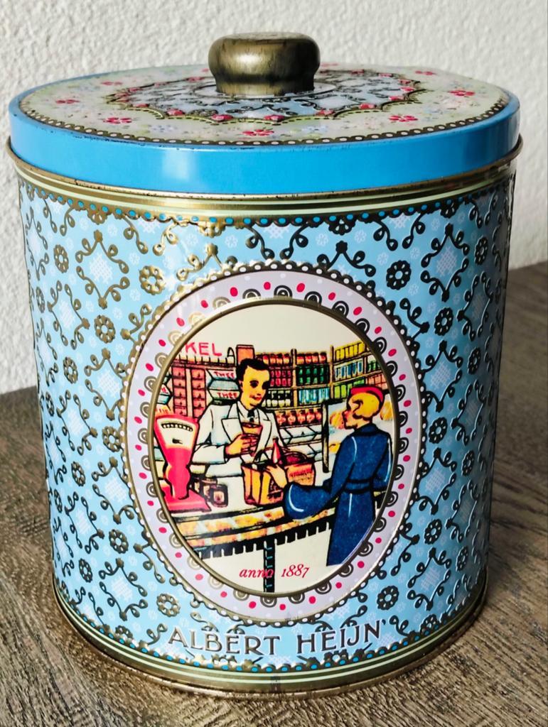 Vintage Albert Heijn blik - Anno 1887, Ophalen of Verzenden, Gebruikt, Overige, Overige merken