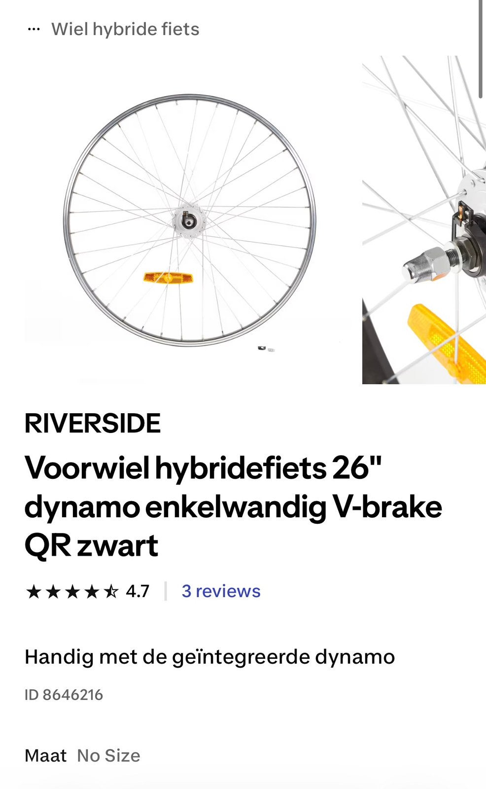 Voorwiel 26”, Ophalen, Zo goed als nieuw, Overige typen