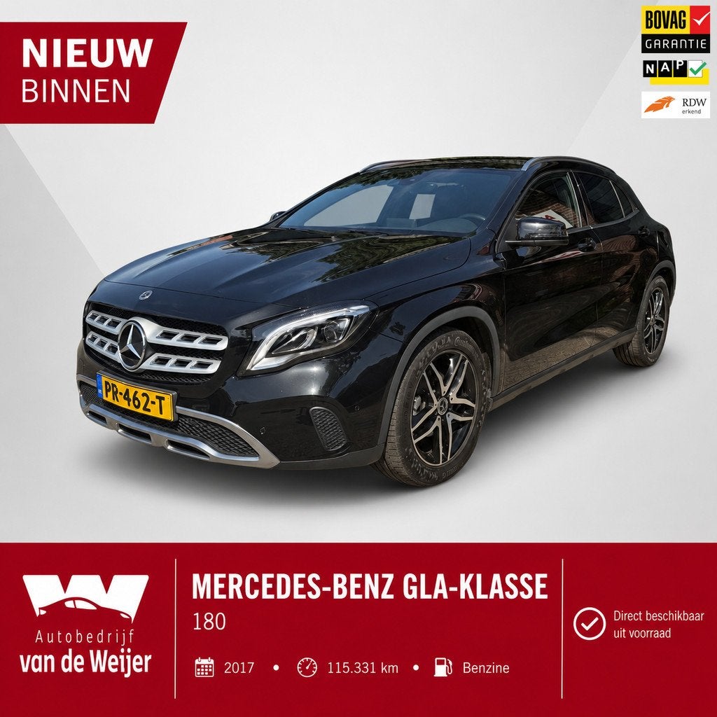 Mercedes-Benz GLA-klasse 180 Camera LED Leder Carplay Navi E, Auto's, Mercedes-Benz, Gebruikt, 4 cilinders, 715 kg, Leder en Stof