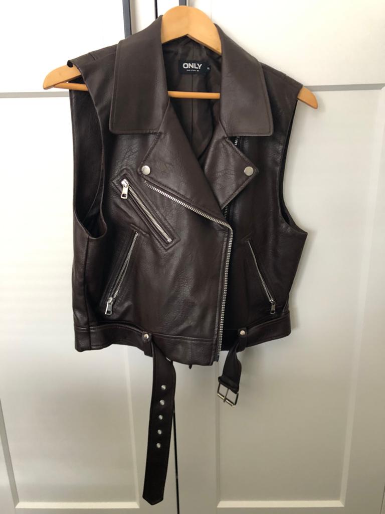 Gilet bruin nepleer Only XL, Kleding | Dames, Bodywarmers, Ophalen, Zo goed als nieuw, Maat 46/48 (XL) of groter, Bruin