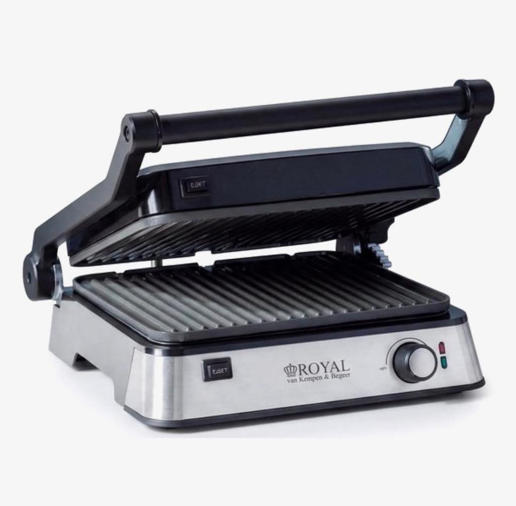 Contactgrill Royal van Kempen & Begeer, Witgoed en Apparatuur, Contactgrills, Ophalen, Uitneembare platen, Zo goed als nieuw