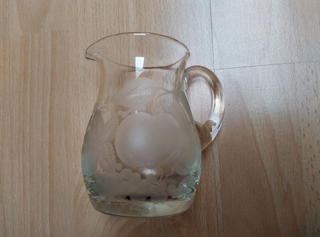glazen kannetje met fruit er op, Antiek en Kunst, Ophalen of Verzenden
