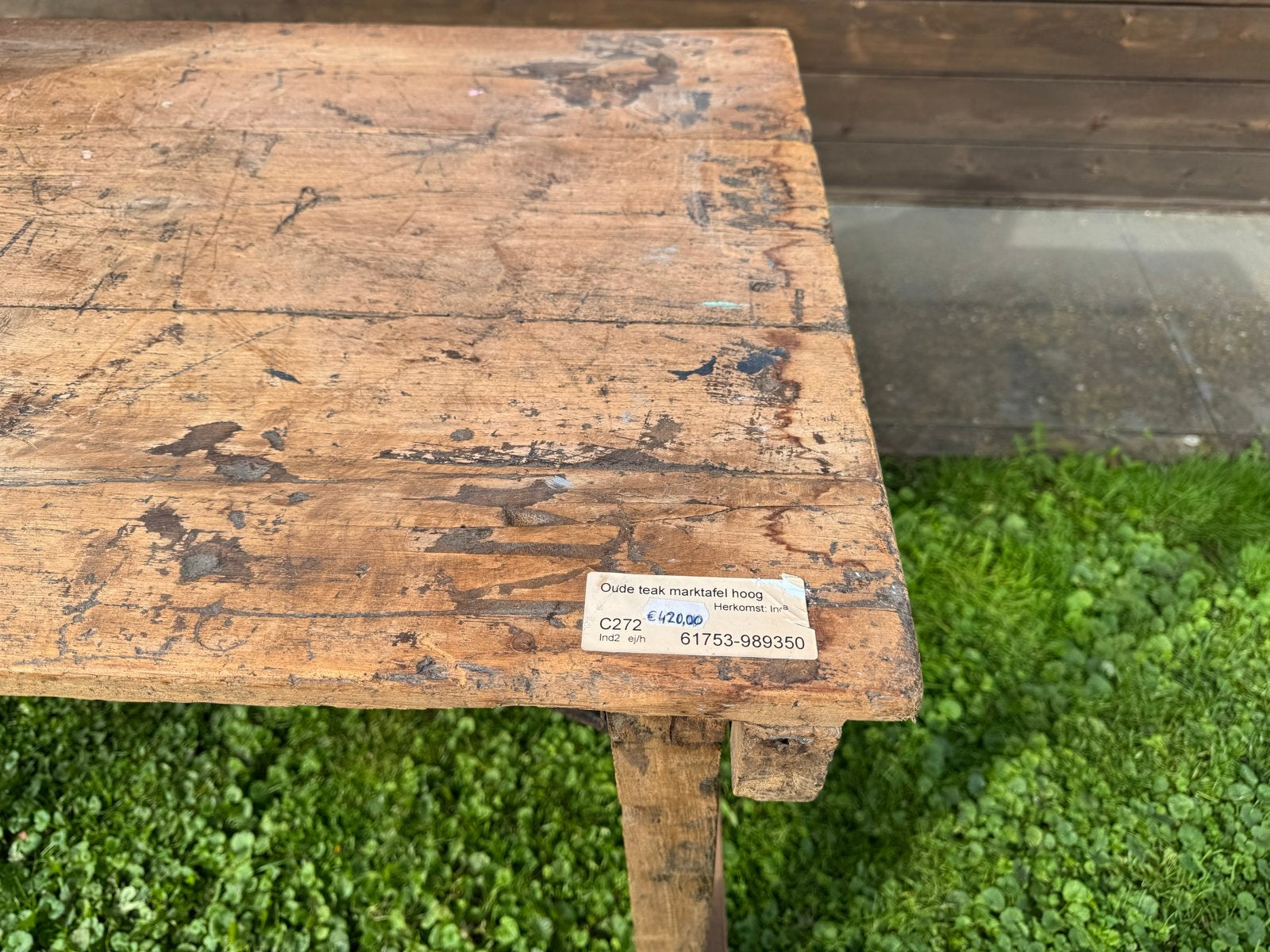 Oude Teak Markt- of Werktafel - Robuust en Authentiek, Ophalen