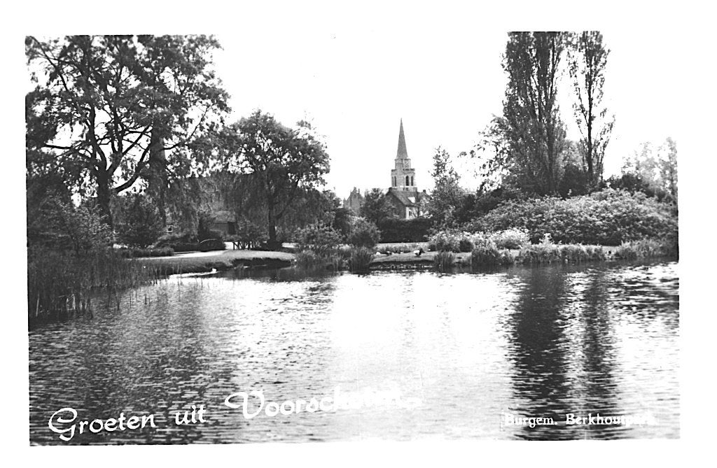 804498	Voorschoten	ZH 1958 Burgem Berkhoutpark	Gelopen, Verzamelen, Ansichtkaarten | Nederland, Ophalen of Verzenden, 1940 tot 1960