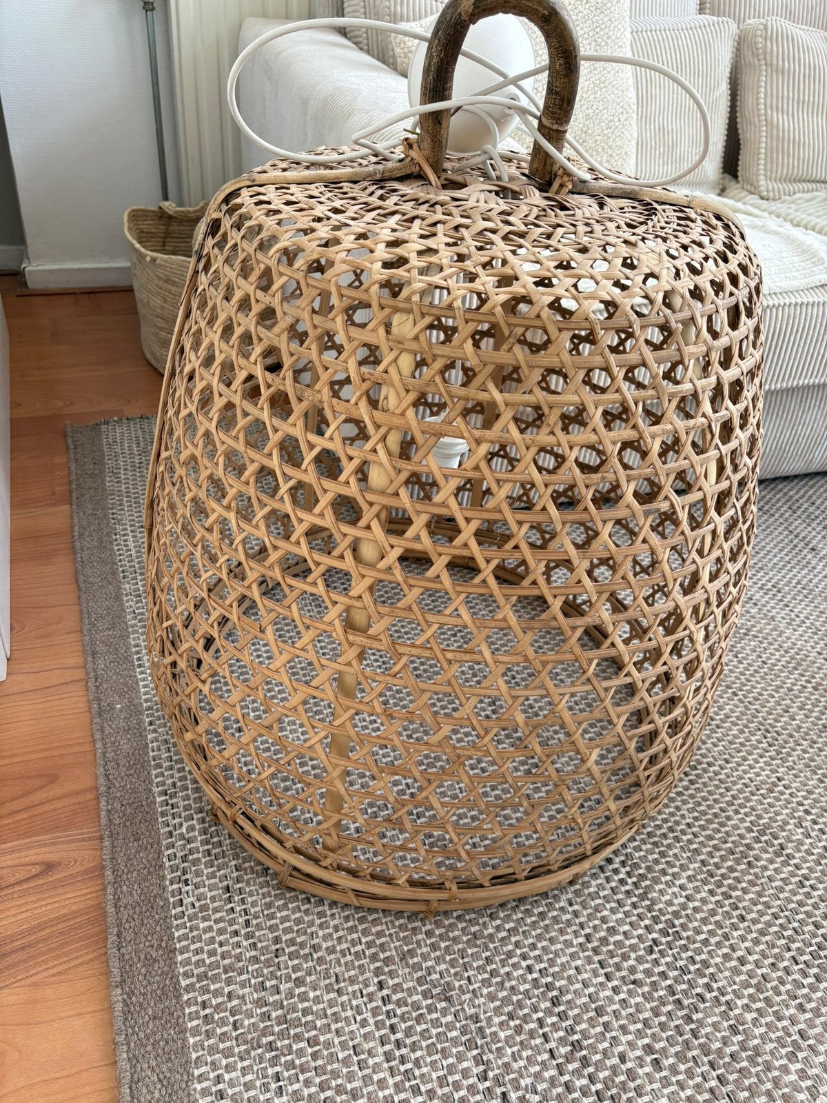 Mooie rieten lamp, Verzenden, Nieuw