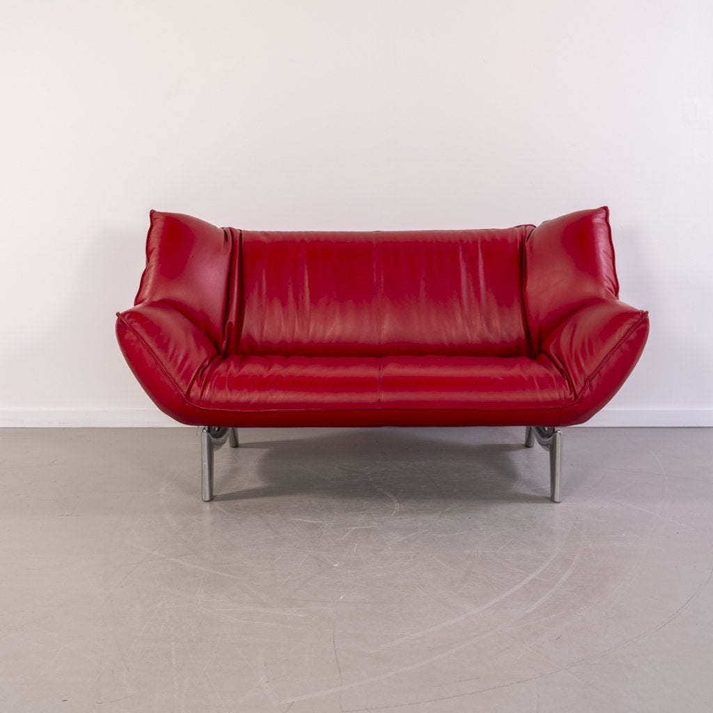 ACTIE!! 2x Leolux Tango 2-zits/192cm Bank Rood - Gepolijst