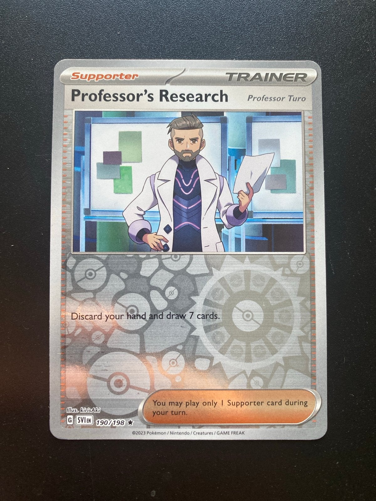Professor's Research 190/198 Rev. Holo Scarlet & Violet Base, Ophalen of Verzenden, Zo goed als nieuw, Losse kaart, Foil